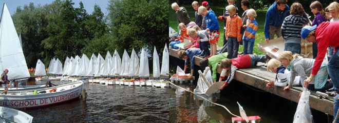 Zeilen in de haven met wedstrijd Optimisten op de zeilschool